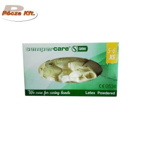   Gumikesztyű Semperguard egyszerhaszn. latex púderes fehér XS-es