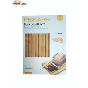   Vágódeszka és kenyérvágó kés készlet bambusz Fiskars Functional Form