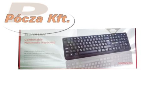 Billentyűzet Silverline MM-KB818 HUN USB fekete vezetékes