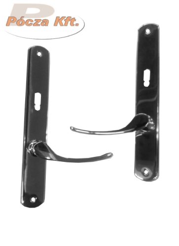 Kilincs garnitúra cimkével 55 kulcslyukas fényes króm KIFUTÓ