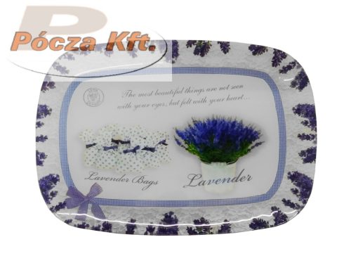 Tál üveg szögletes 35x25x2,3cm Violette