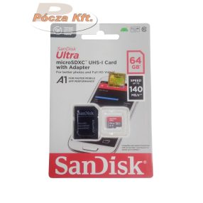   MicroSD kártya 64GB Sandisk 00125421 Ultra Android adapterrel