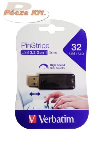PenDrive 32Gb USB3.0 Verbatim 49317 Pinstripe fekete