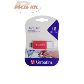 PenDrive 16Gb USB2.0 Verbatim DataBar piros