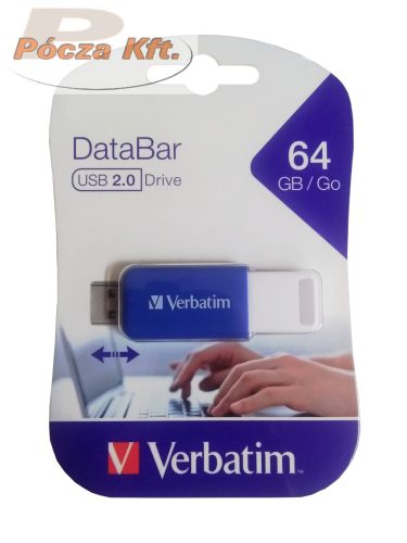 Pendrive Verbatim 64GB USB 2.0 kék 49455 DataBar 