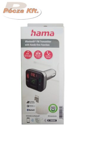 Transzmitter Hama 00014169 USB/Type-C fekete-ezüst FM telefon kihangosítóval