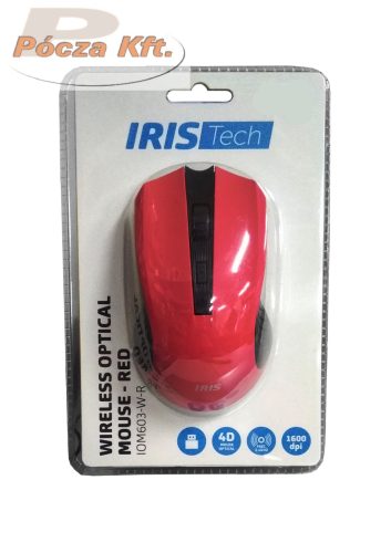 Számítógép egér vezeték nélküli Iris IOM603-W-R piros