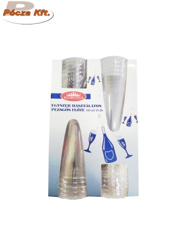 Eldobható műanyag pezsgős pohár 180ml Korona 10db-os