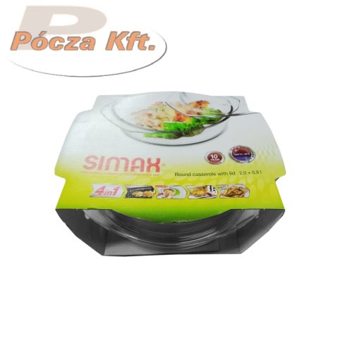 Jénai tál fedővel Simax kerek 2l