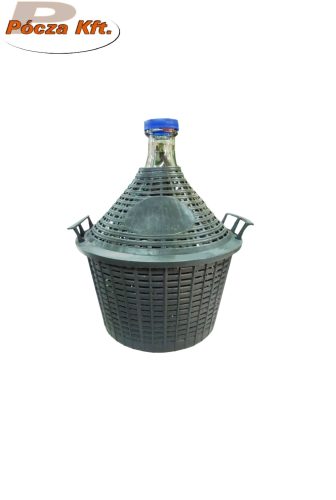 Üvegballon 10L műanyag kosárral demizson