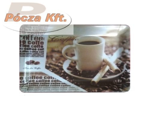 Tálca 31x19,5x2,5cm Coffee,csésze, mélyített
