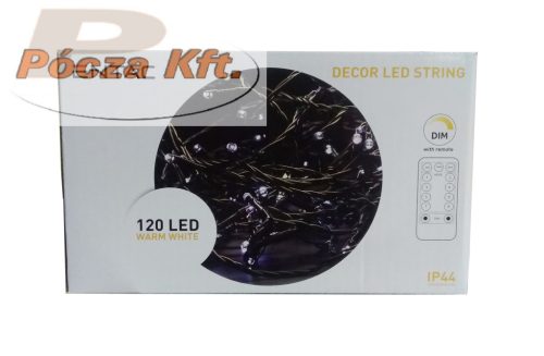 Fényfűzér kültéri 120 LED IP44 távirányítóval