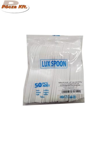Eldobható evőkanál műanyag újrafelhasználható fehér LUX SPOON