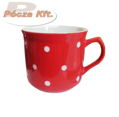 Bögre pöttyös kerámia 660ml habarós
