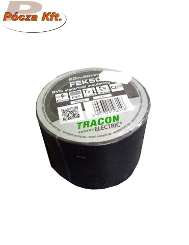 Szigetelőszalag  széles 50mmx20m fekete TRACON