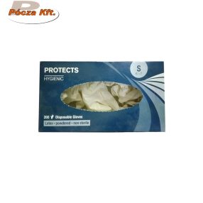 Gumikesztyű Lynn egyszerhaszn. latex púderes fehér S-es