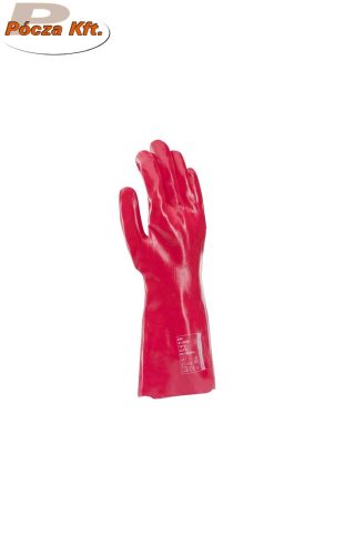 Ray saválló 35cm piros PVC-be mártott védőkesztyű