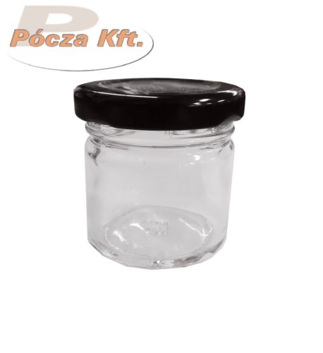 Mézes üveg 40ml fém tetővel,kerek