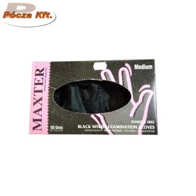 Gumikesztyű Maxter fekete nitril M-es