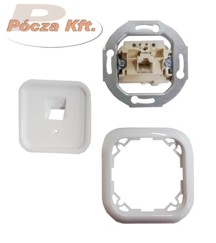 Schneider telekommunikációs csatl. alj+ fehér keret KIFUTÓ