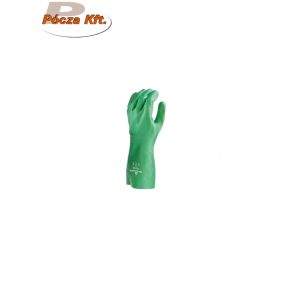  Gumikesztyű 10-es (XL) olaj és saválló vegyszerálló SHOWA731 zöld  biológiailag lebomló