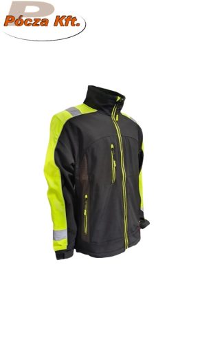 Urgent kabát softshell fekete/UV sárga GL-8365 