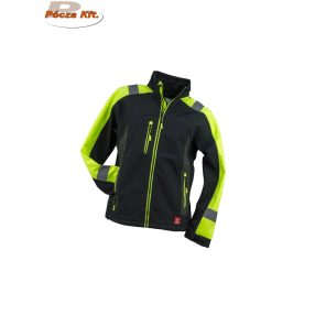 Urgent kabát softshell fekete/UV sárga GL-8364 