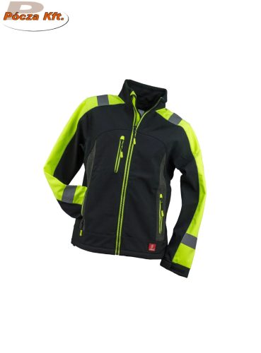 Urgent kabát softshell fekete/UV sárga GL-8364 