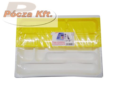 Evőeszköztartó emeletes csúszkás betéttel Plastexpress